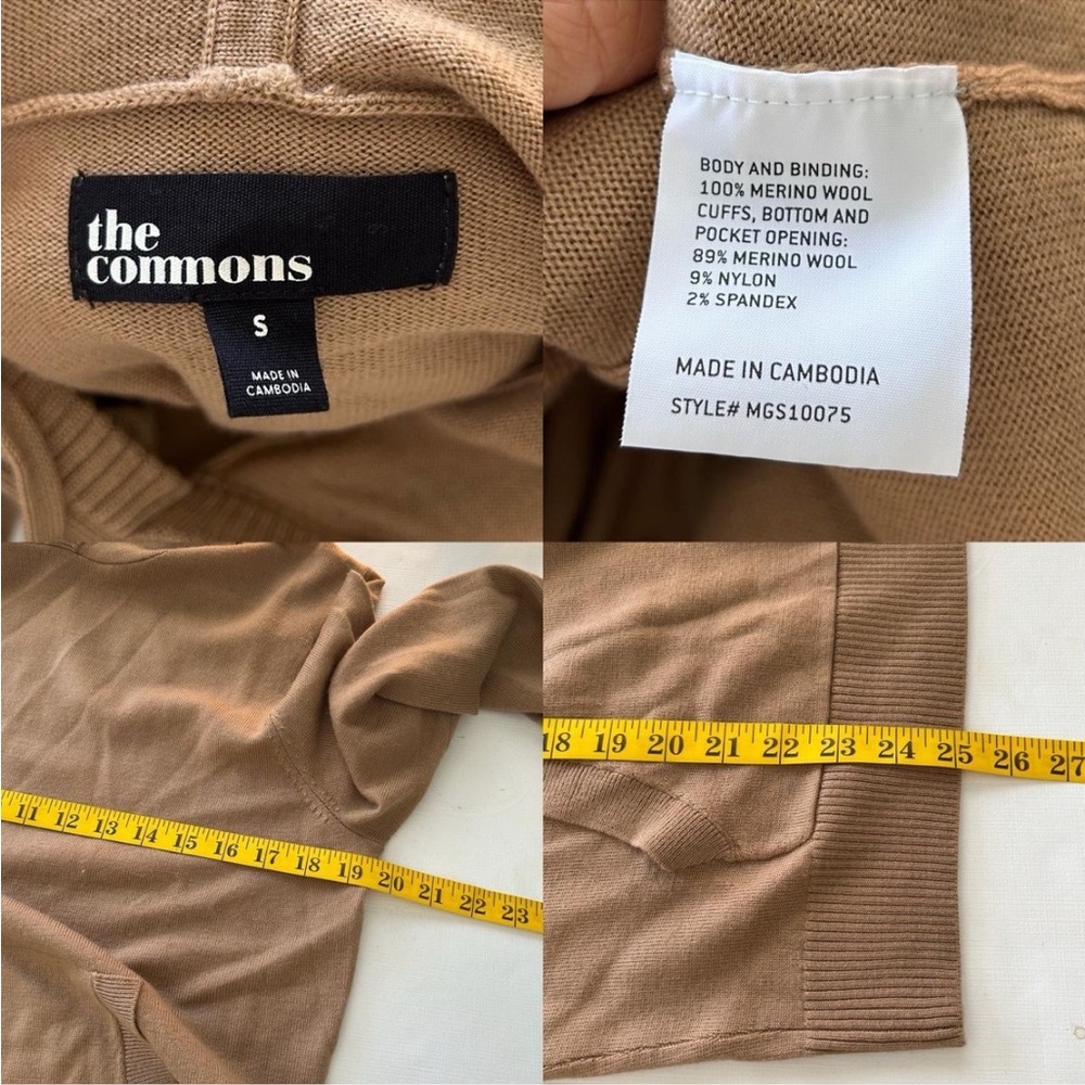 The commons Wool Tan hooded sweater with pockets small. - Picture 6 of 8
